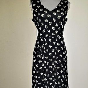 Black - Daisy Patterned Maxi Dress - M